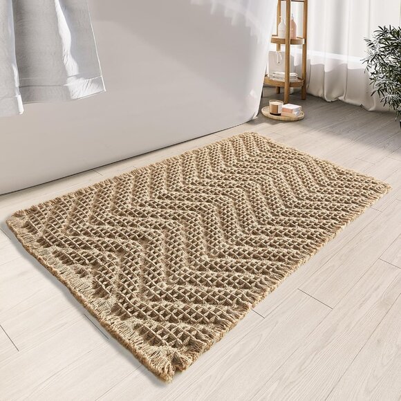 🛁 Waffle Bath Mat – Boho & Ultra Absorbent boho contemporary cute chic home - Picture 1 of 7